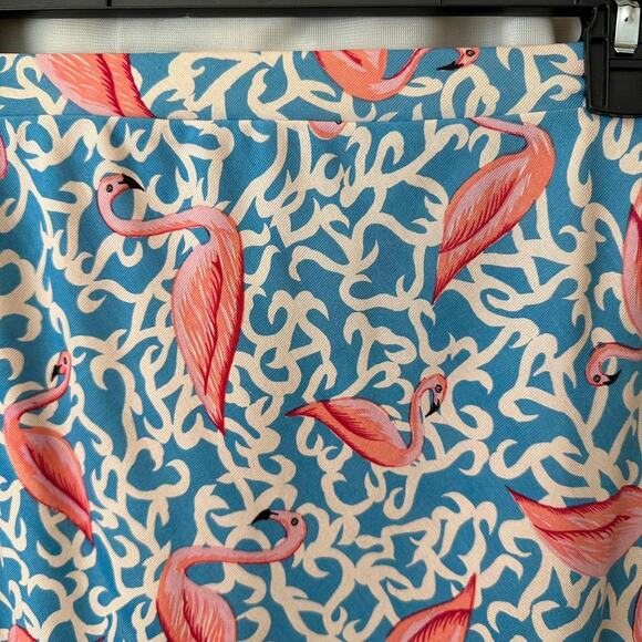 handmade flamingo print blue pink mini skirt - Picture 8 of 8